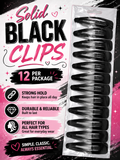 SOLID BLACK HAIR CLIPS