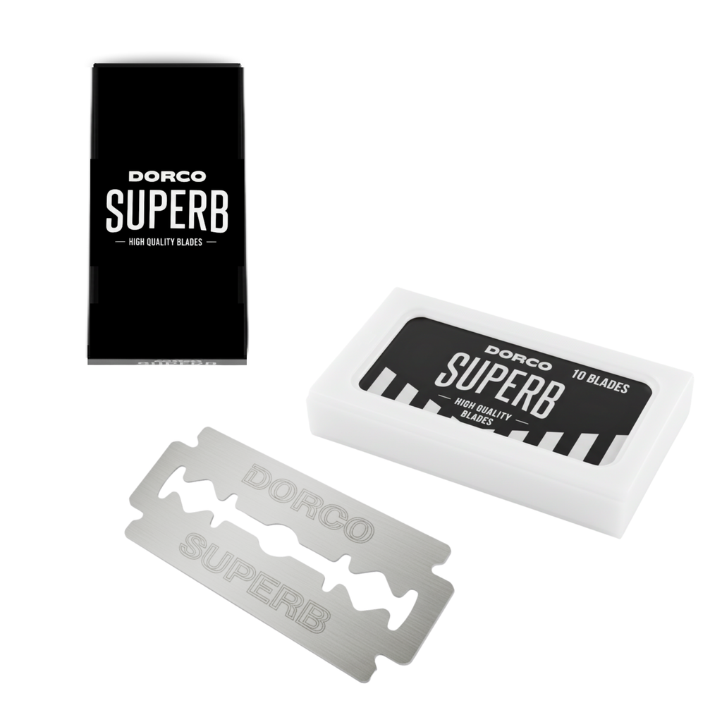 Dorco Superb Premium Blade Display, 10 Count Razor Blade Replacement Packs