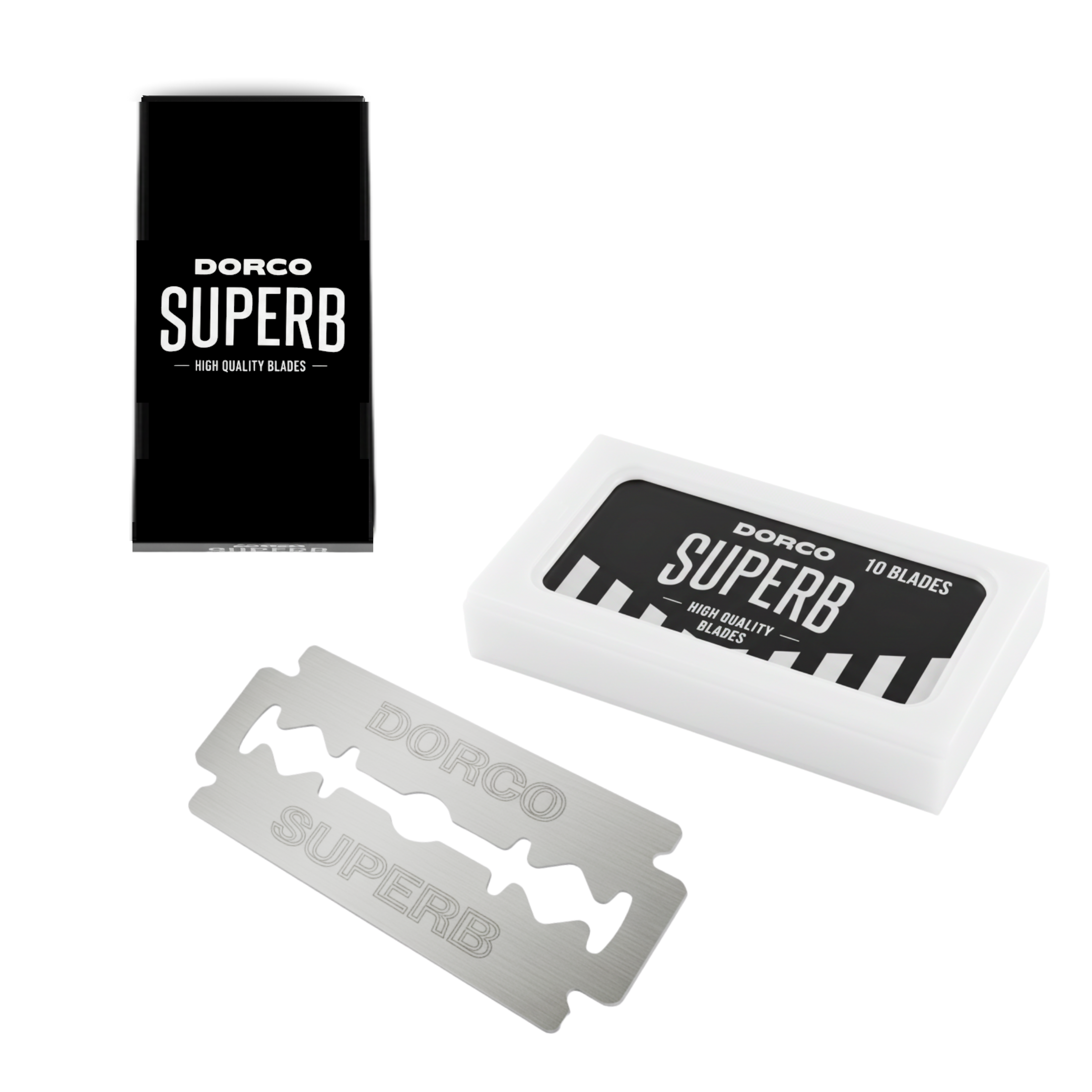Dorco Superb Premium Blade Display, 10 Count Razor Blade Replacement Packs