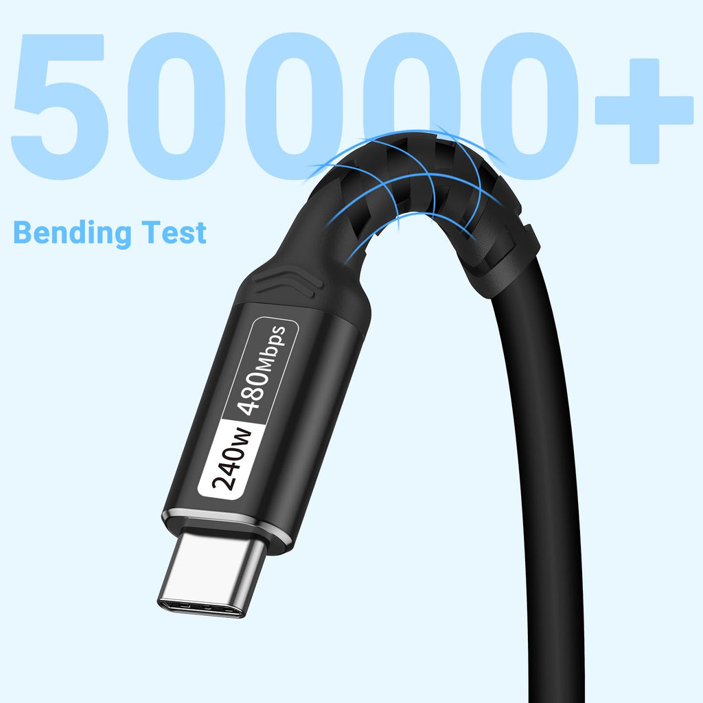 Fast Charging Usb C Cable(1.5Ft, 2Packs) Type C To C Cable Support Pd3.1, Qc 4.0