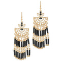 Boho Gold Black or White Tassel Earrings