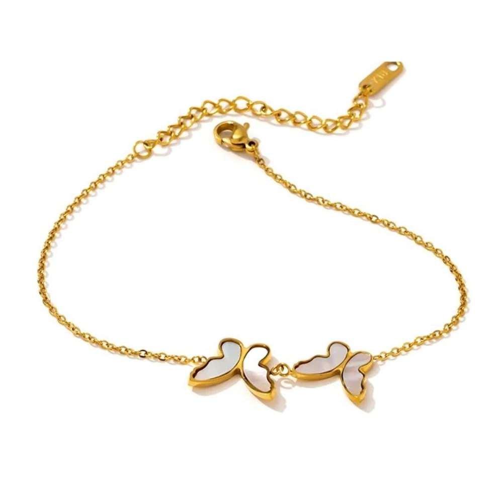 Butterfly Bracelet with Sea Shell Inlay Bracelet