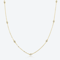Cosmic Halo Bezel Dainty Necklace with 7 Round Cut Cubic Zirconia