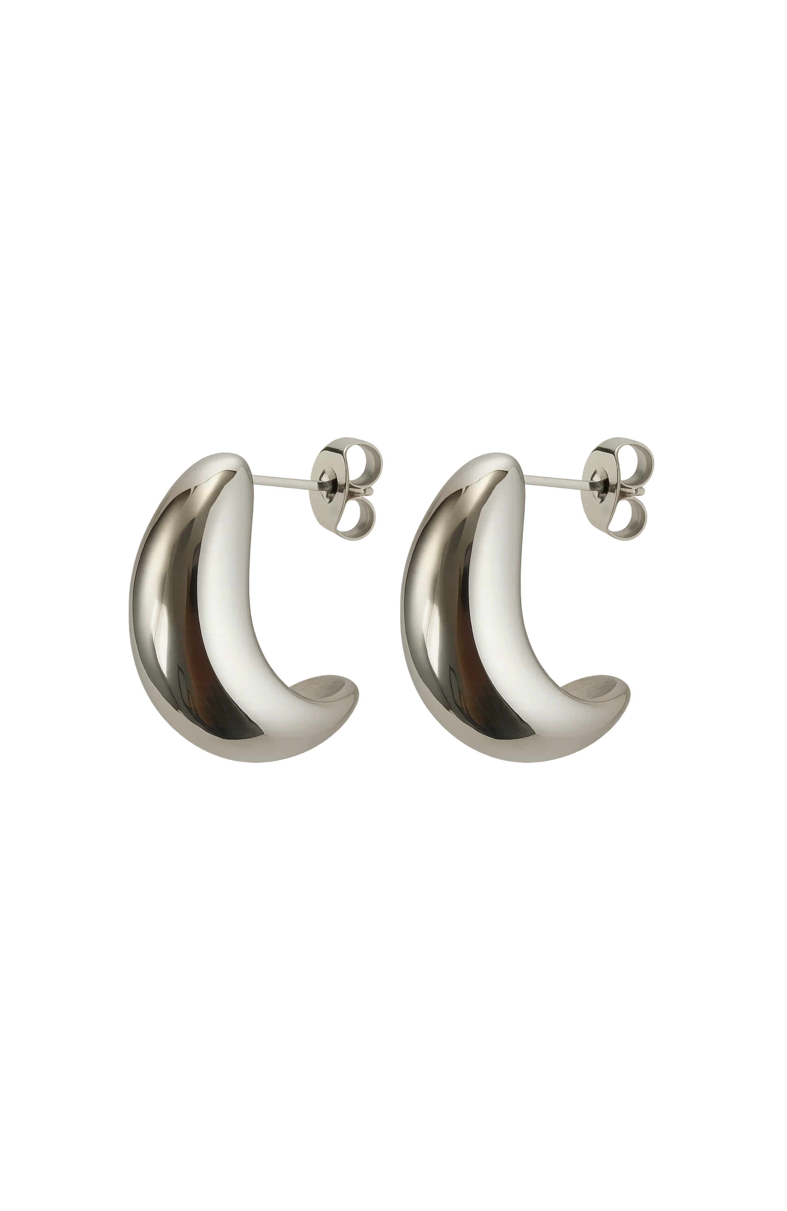 Dome Huggie Teardrop Earrings