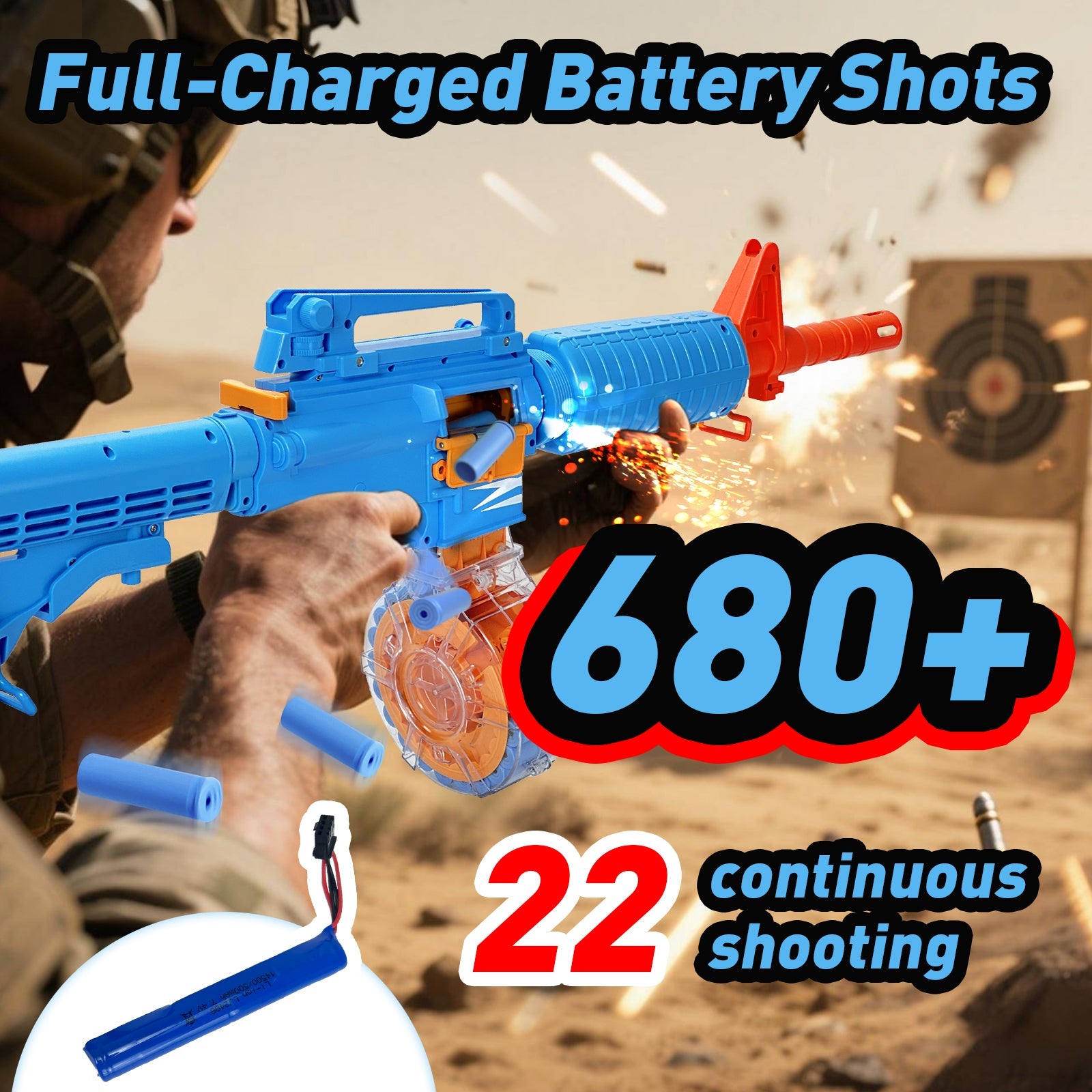 M16 Foam Dart Blaster – Semi-Automatic Electric Rifle with 22-Round Magazine & Shell Ejection