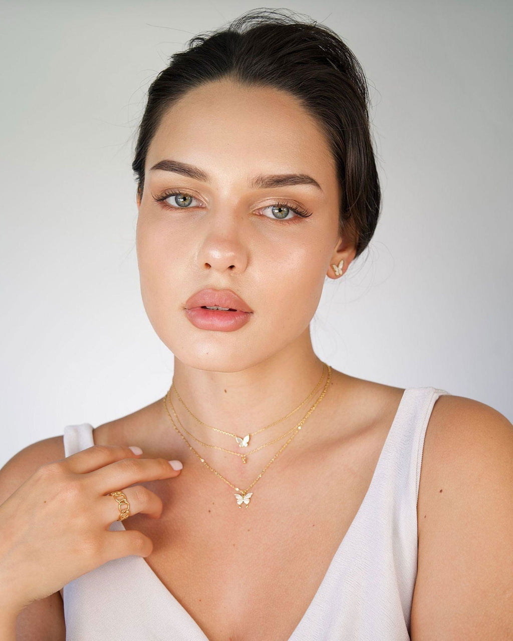 Fluttering Elegance Butterfly Two Layer Necklace