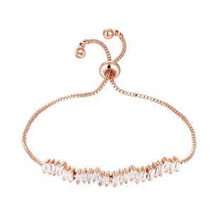 Cubic Zirconia Tennis Bracelet with  Adjustable Spring Clasp