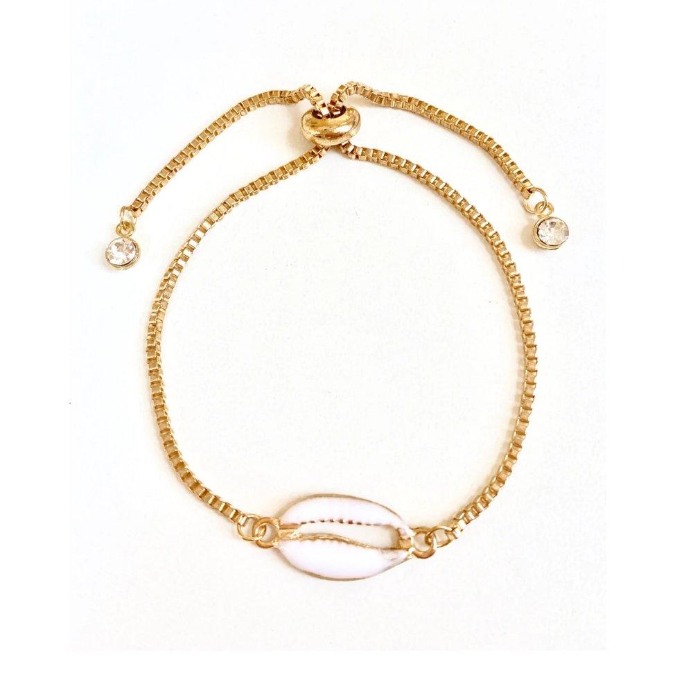 Seashell Bracelet Adjustable Spring Closure