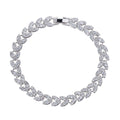 Heart CZ Tennis Bracelet with White Diamond Cubic Zirconia