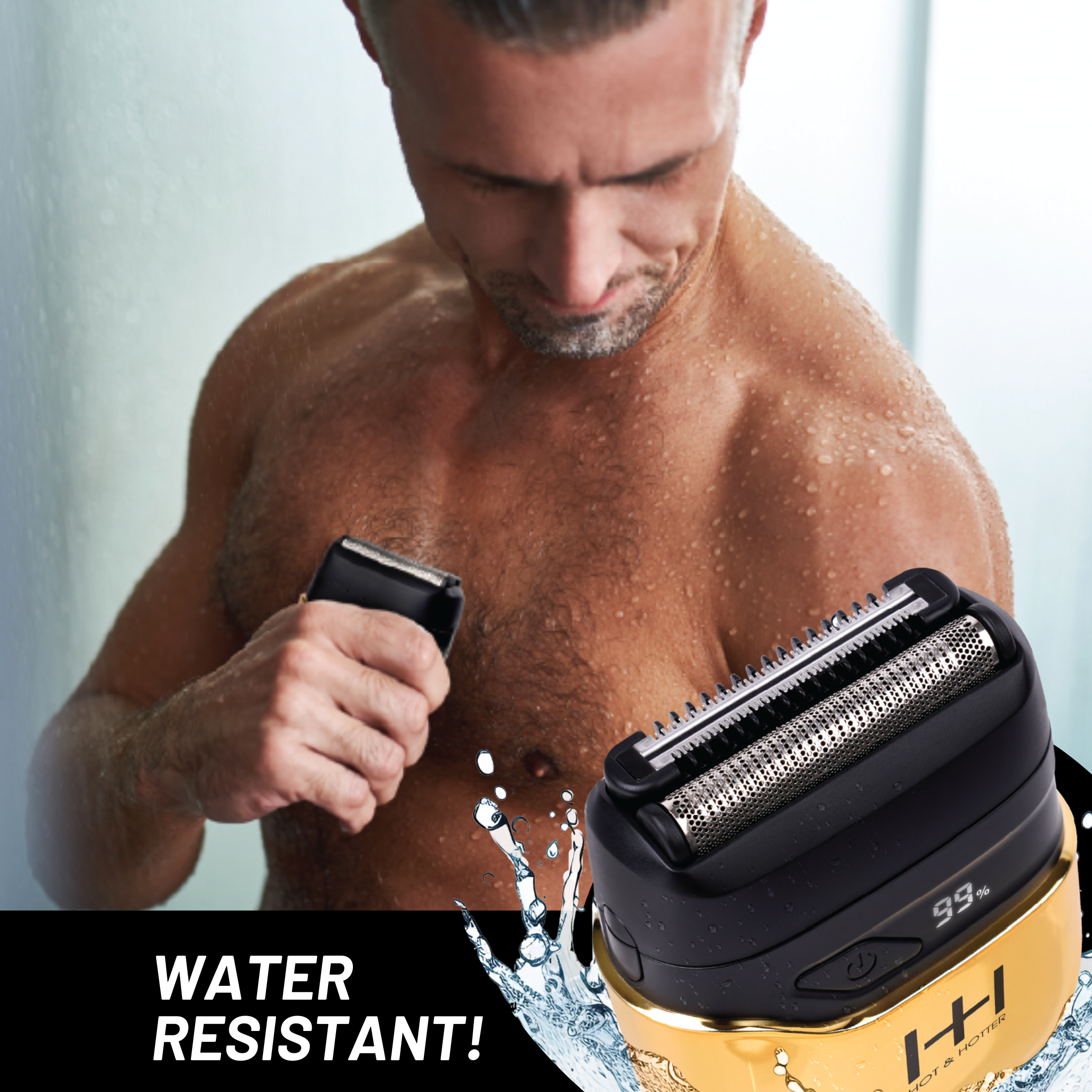 Hot & Hotter Dual Blade Mini Shaver, 1 Count Foil Electric Razor, Gold