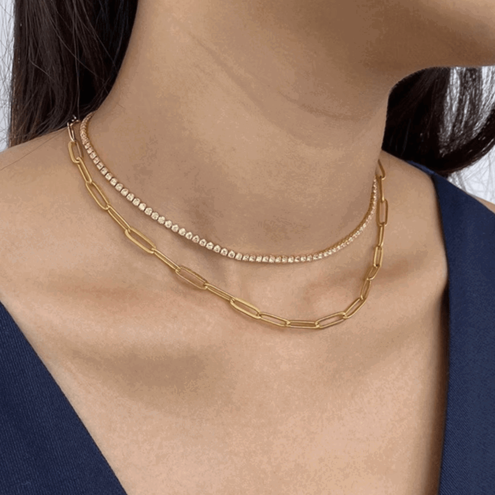 Moonlit Tennis Necklace with AAAAA Cubic Zirconia