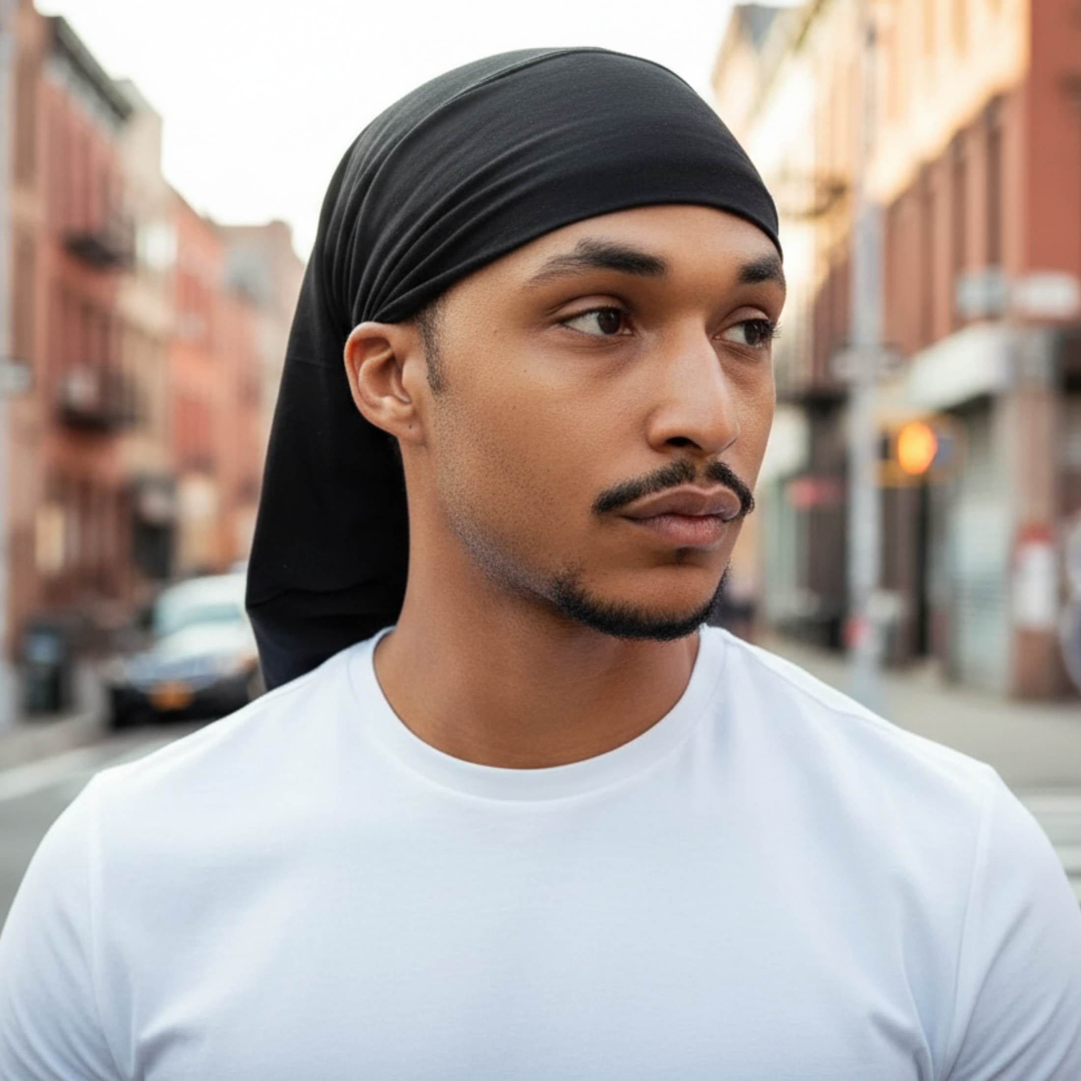 Mr. Durag Silky Satin Strap Day & Night Braid Cap, 1 Count, Black