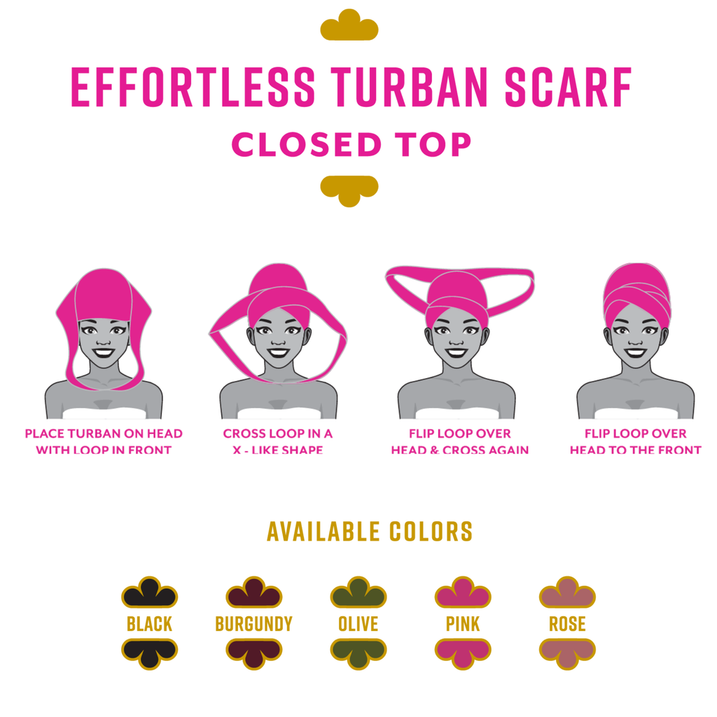 Ms. Remi Effortless Turban Scarf Close Top, 1 Count, Pink & Rose