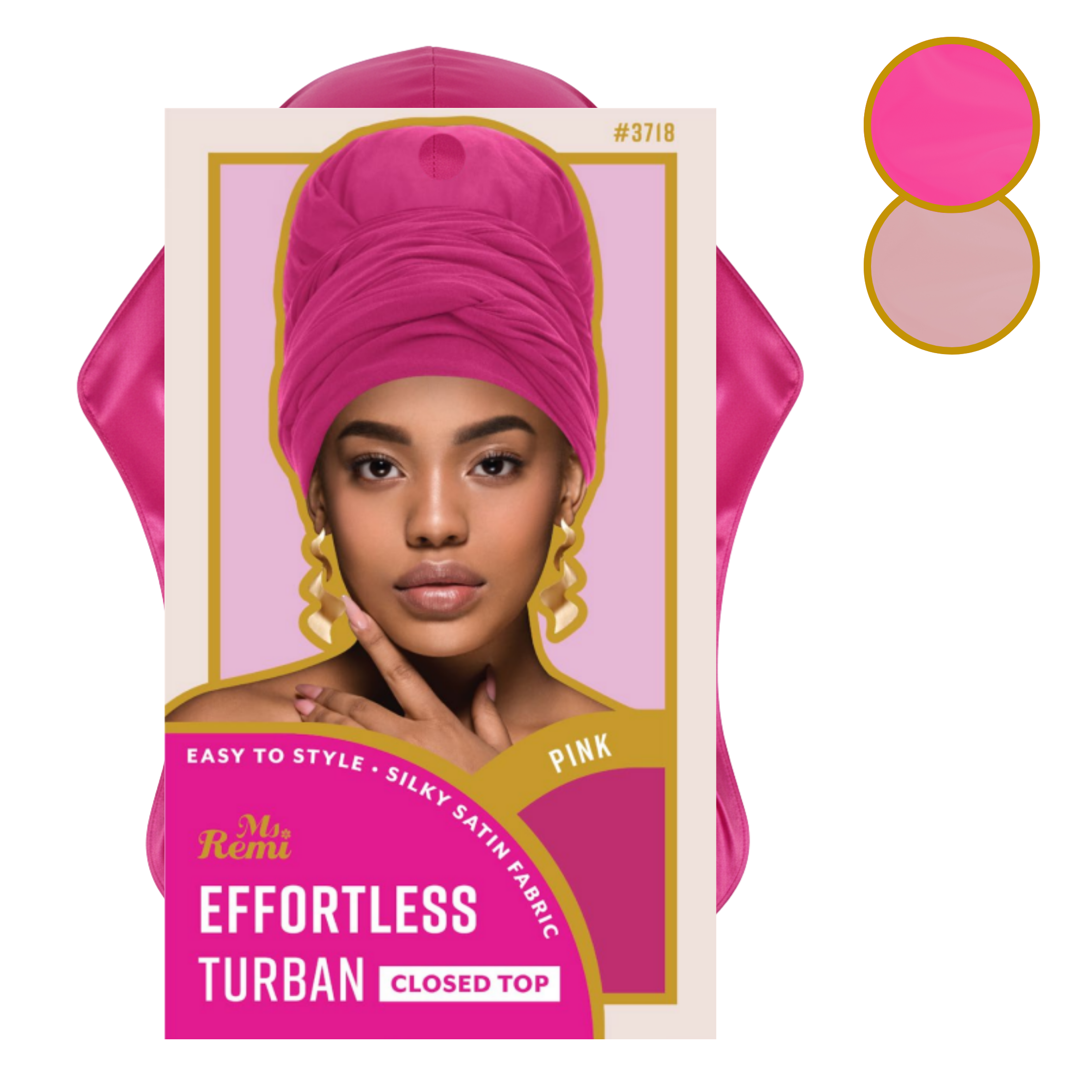 Ms. Remi Effortless Turban Scarf Close Top, 1 Count, Pink & Rose