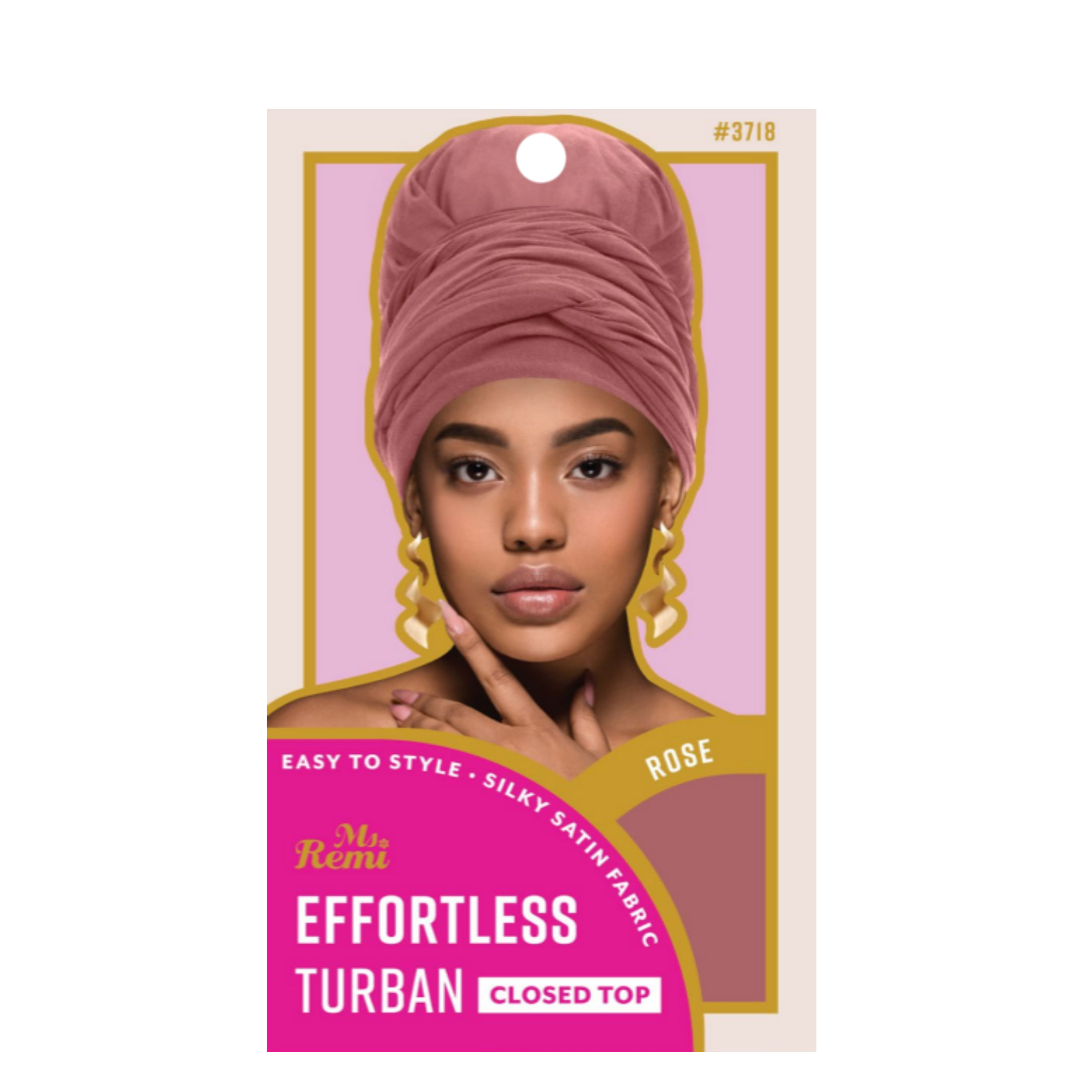 Ms. Remi Effortless Turban Scarf Close Top, 1 Count, Pink & Rose