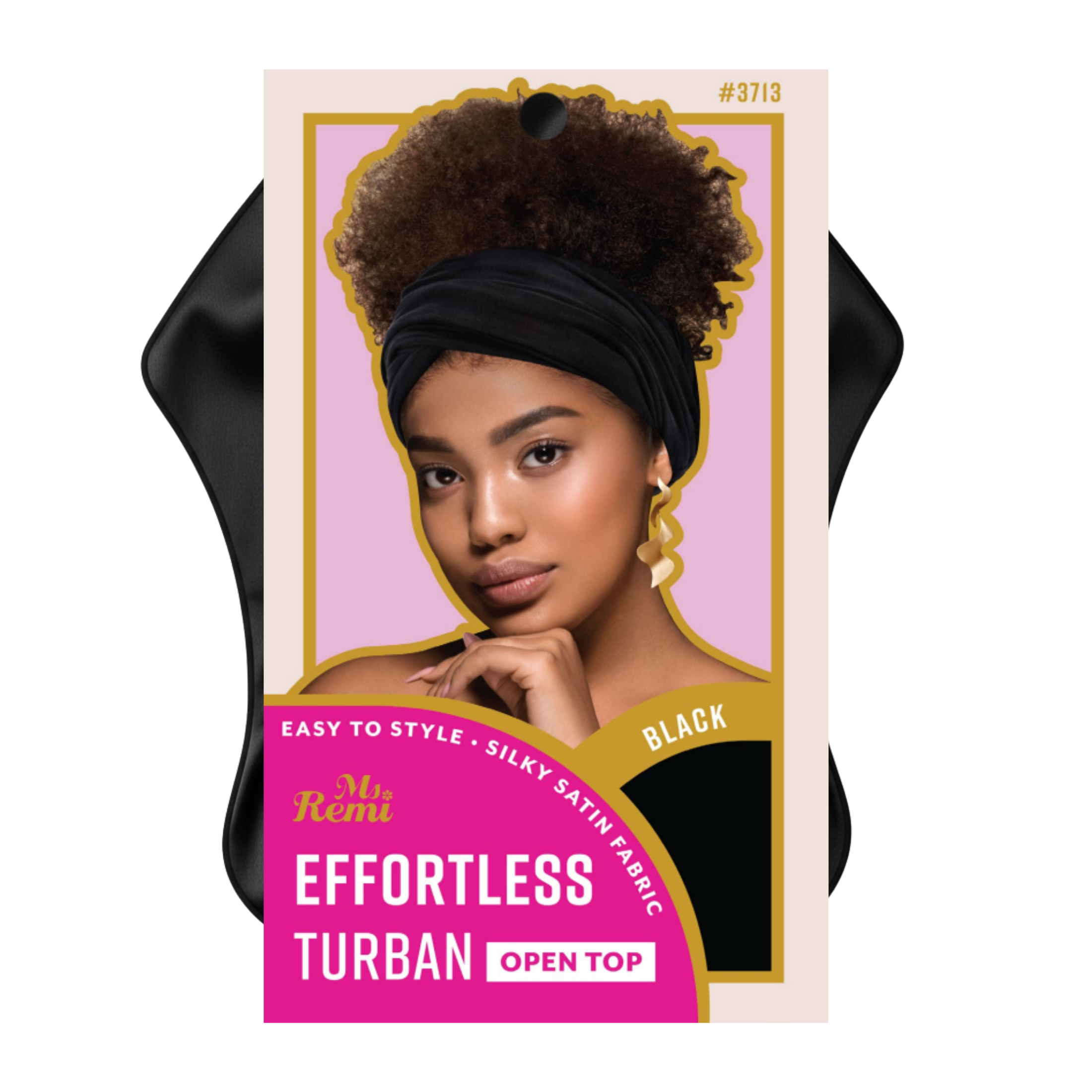 Ms. Remi Effortless Turban Scarf Open Top, 1 Count, Black