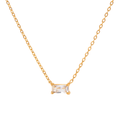 Nightfall Glow Necklace with Emerald-Cut Cubic Zirconia Pendant