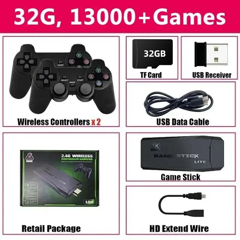 20000 Games Mini Game Console – 4K HD Retro Handheld TV Stick