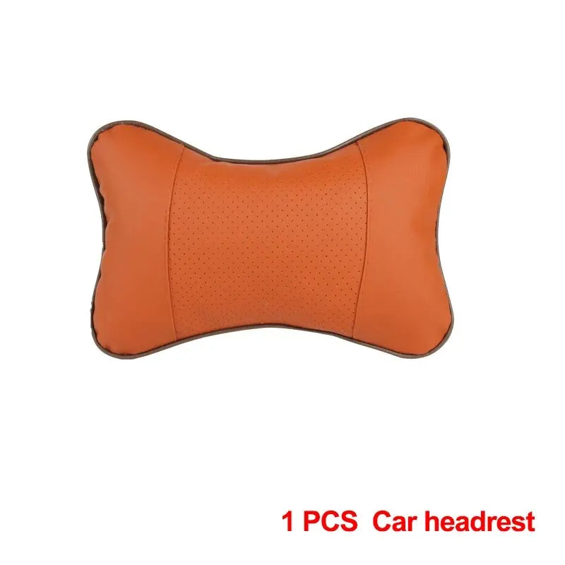 Car Neck Pillow – PU Leather Headrest Cushion for Comfort