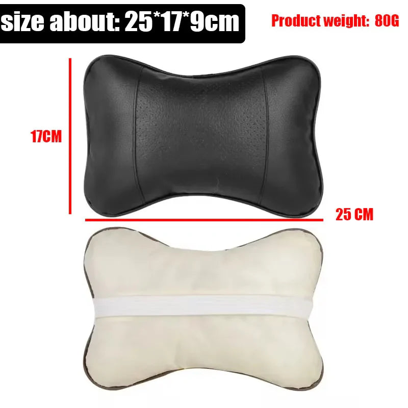 Car Neck Pillow – PU Leather Headrest Cushion for Comfort