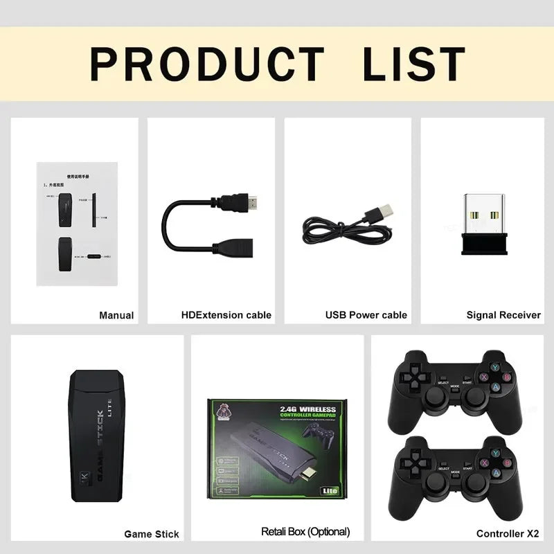 20000 Games Mini Game Console – 4K HD Retro Handheld TV Stick