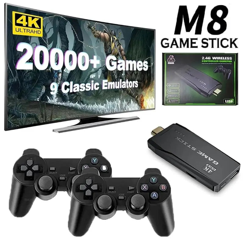 20000 Games Mini Game Console – 4K HD Retro Handheld TV Stick