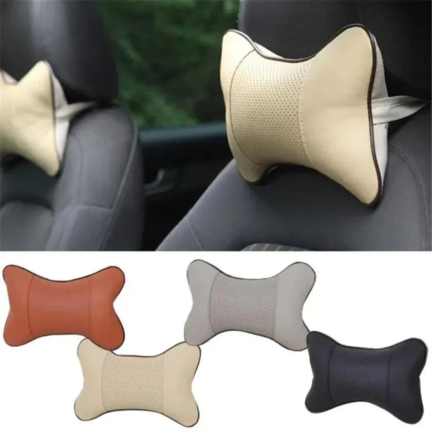 Car Neck Pillow – PU Leather Headrest Cushion for Comfort