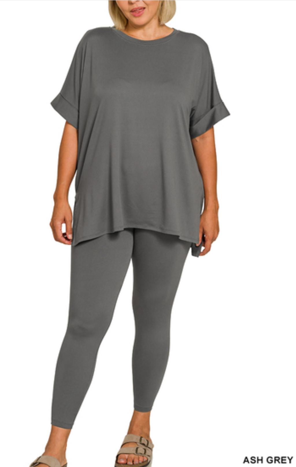 BRUSHED DTY MICROFIBER LOUNGEWEAR SET - REGULAR AND PLUS SIZE
