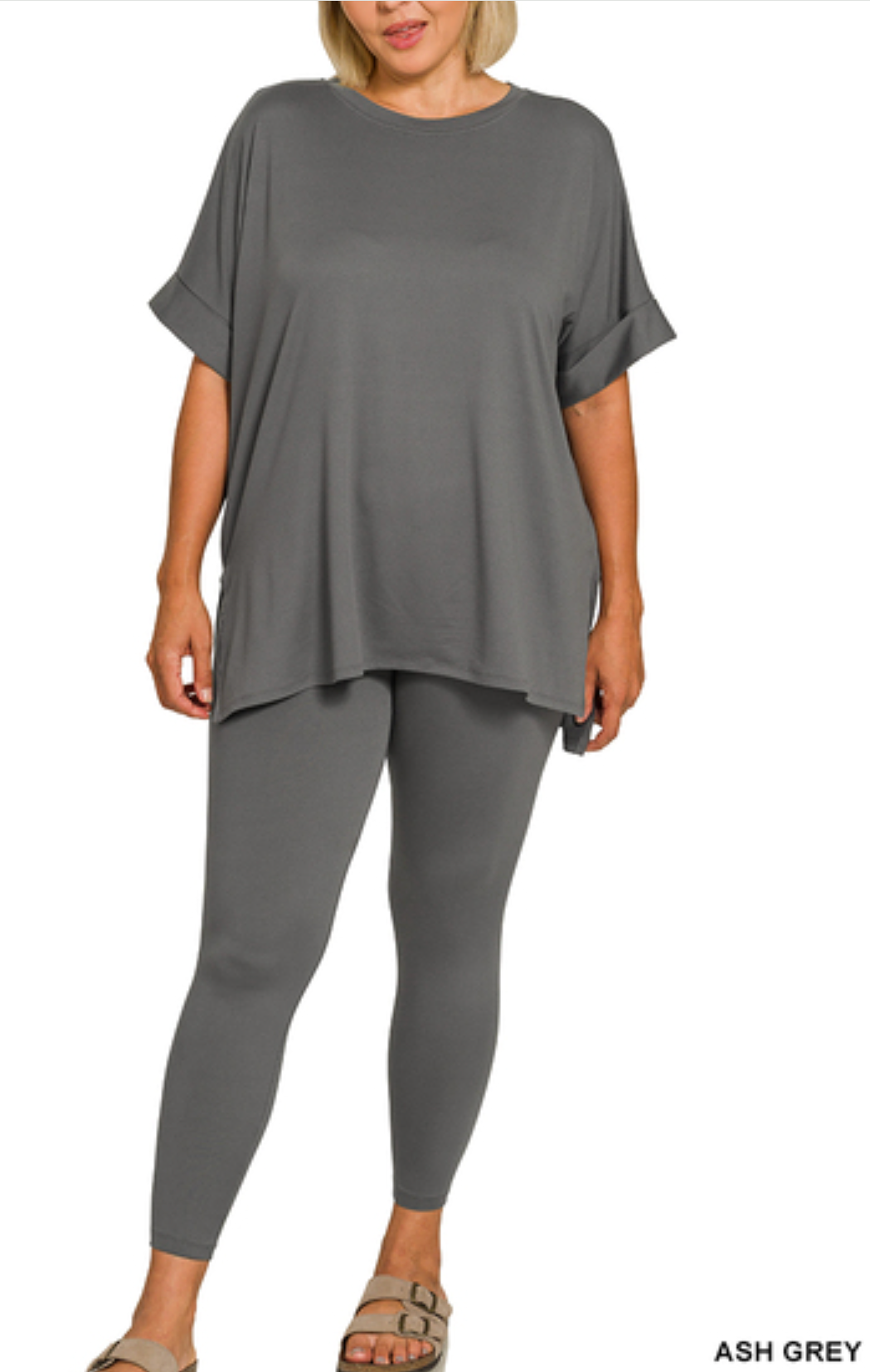 BRUSHED DTY MICROFIBER LOUNGEWEAR SET - REGULAR AND PLUS SIZE