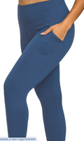 SOLID COLOR BRUSHED DTY FULL LENGTH LEGGINGS WITH POCKETS