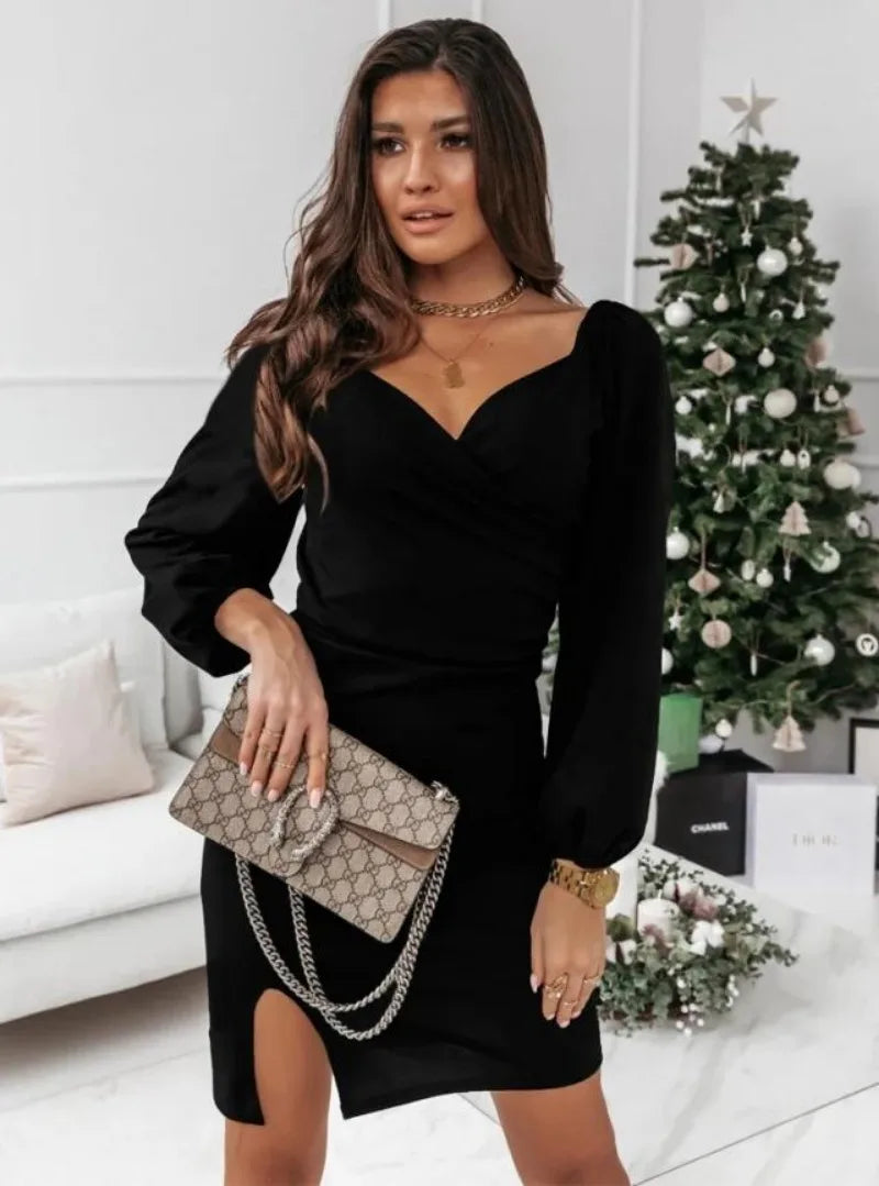 Women's Clothing  Autumn and Winter New Fashion Commuter V-neck
