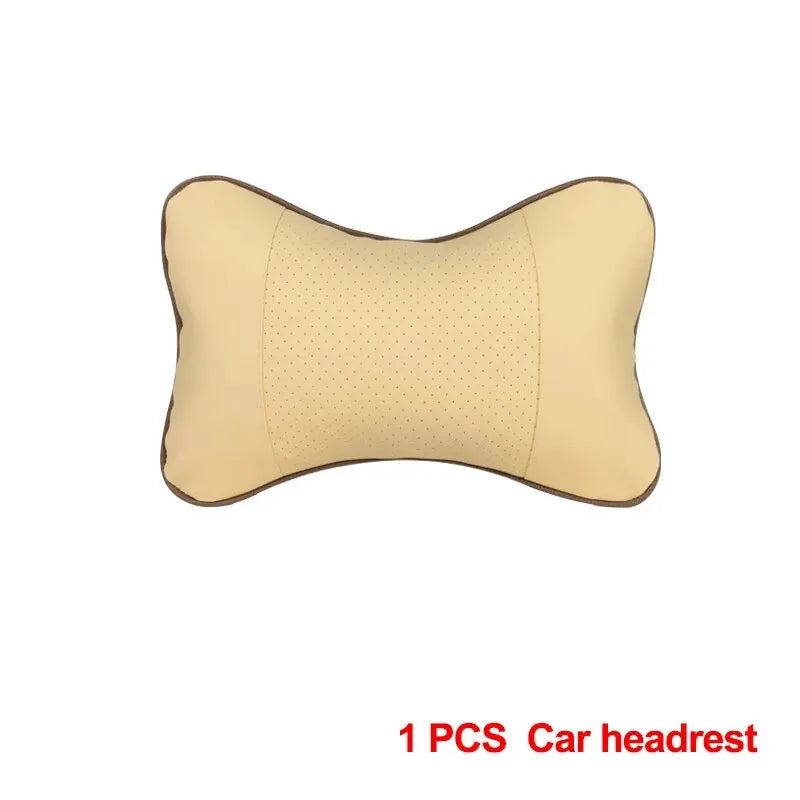 Car Neck Pillow – PU Leather Headrest Cushion for Comfort