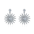 Star Dangle Earrings with White Diamond  Cubic Zirconia