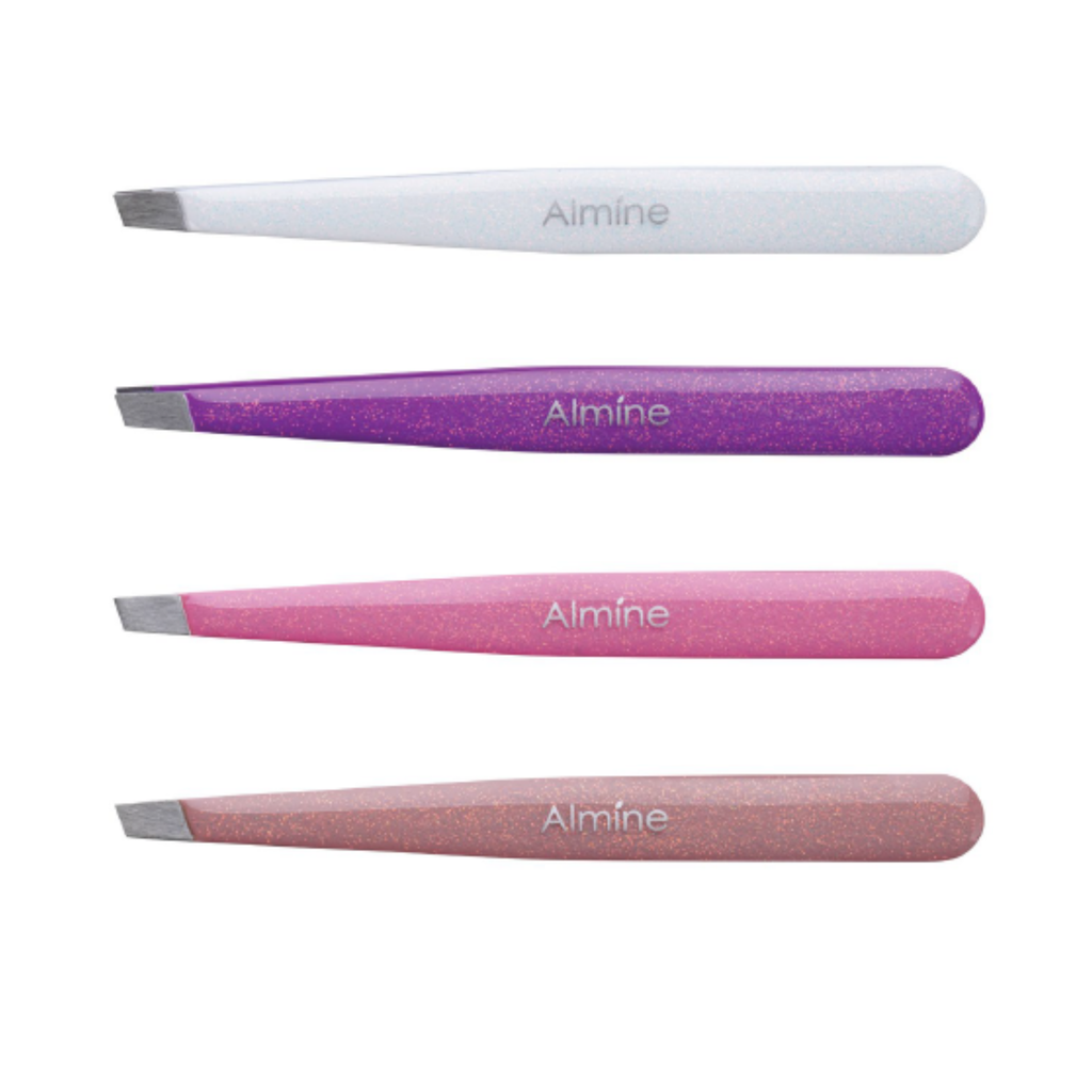 Almine Glitter Slant Tip Tweezers 24ct Display Set