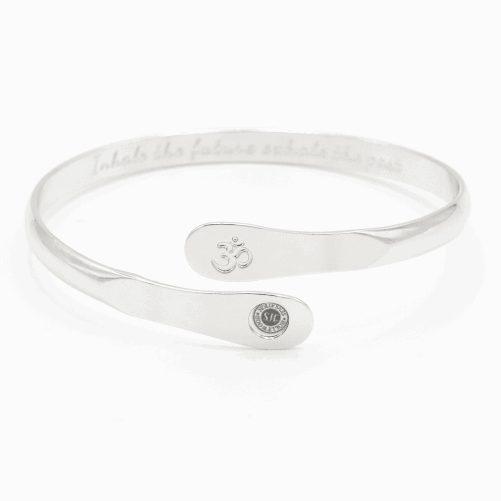 Yoga Bracelets, Om Bracelets, Engraved Bracelets Inhale the future exhale the past- The Om Symbol
